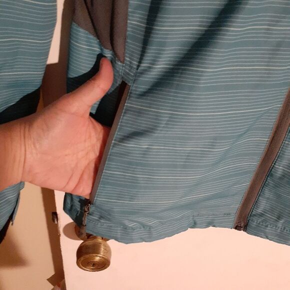 New Balance jacket turquoise blue windbreaker athleisure athletic track m 8 10 - Picture 6 of 10